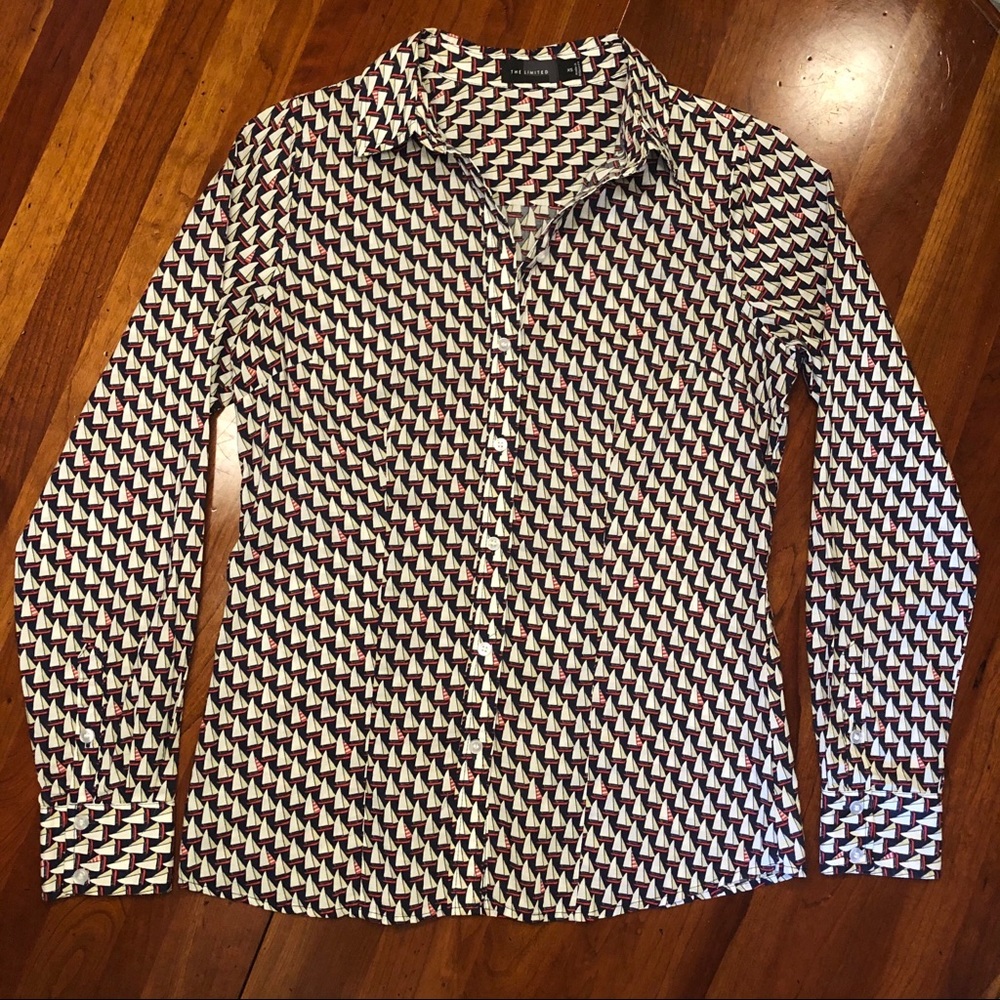The Limited Sailboat Button-down Shirt Size XS